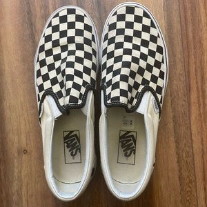 VANS 7.5M 9W Checker Slip Ons